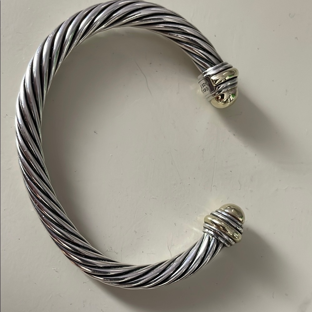 David Yurman Silver and Gold-Tone Twisted Bracelet - Picture 3 of 10
